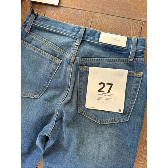 NWT RE/DONE 90s High Rise Loose in Destroyed Broken Blue Size 27 - Picture 6 of 10